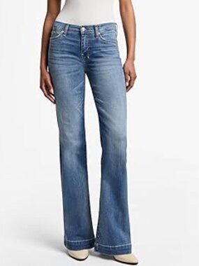 7 For All Mankind Dojo Flare Wide Leg Jeans 29" Inseam Size 30